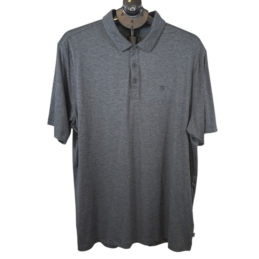 Veece Mens Charcoal Gray Heathered Performance Polo Shirt XL‎  NWT